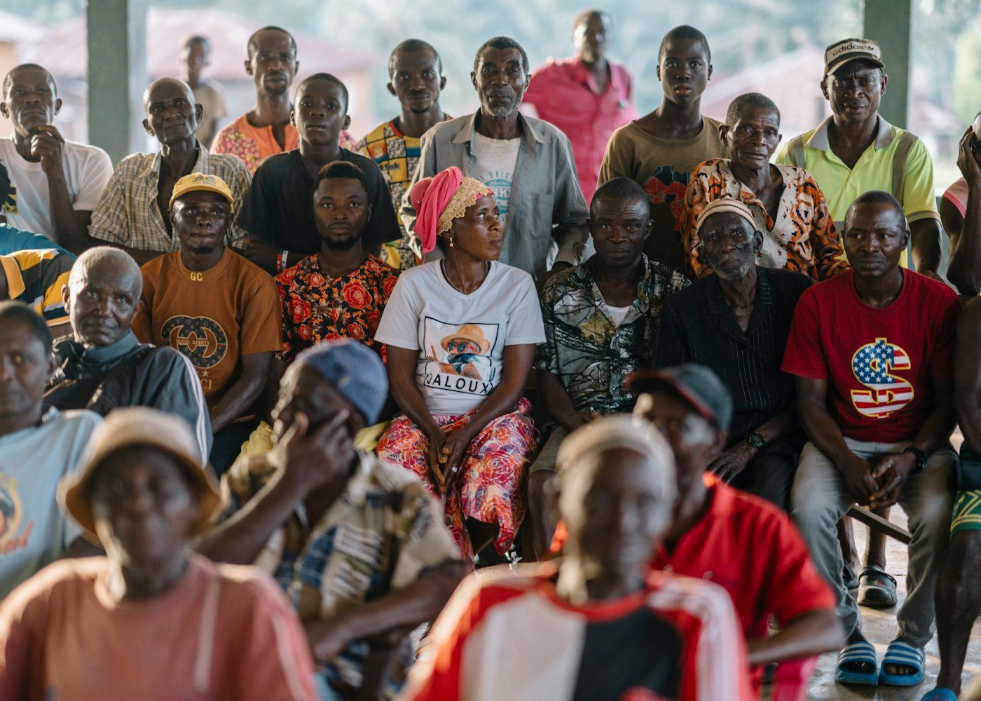 Group of people sitting together at a community event